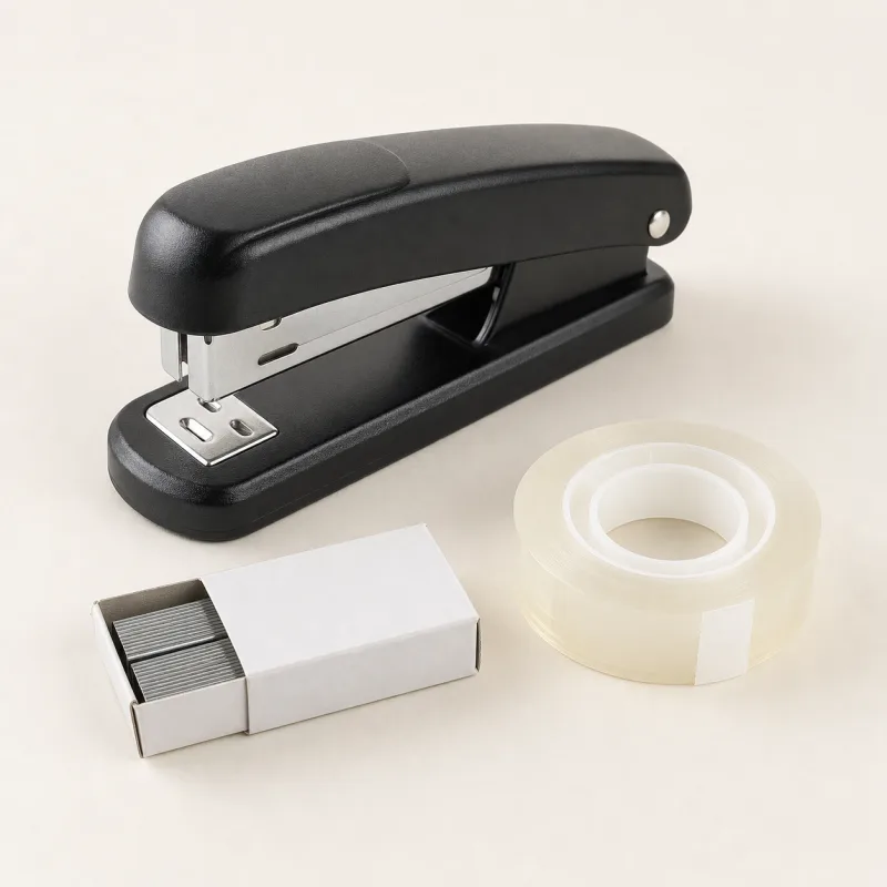 Desk starter set: stapler, staples and tape