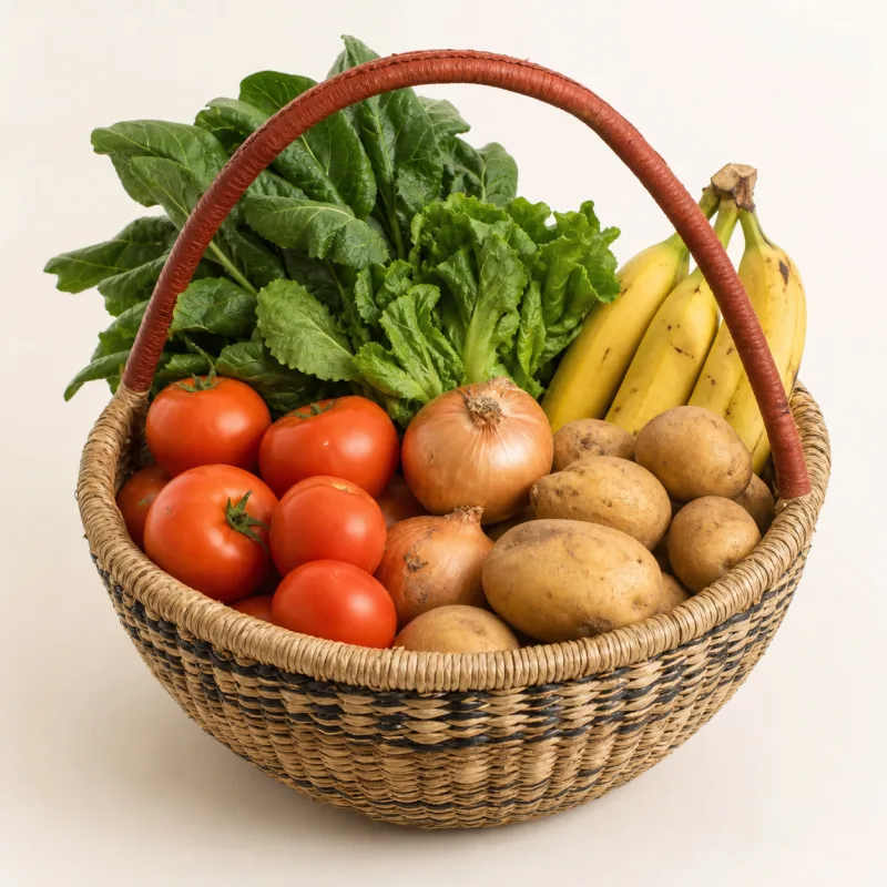 Family fresh produce basket